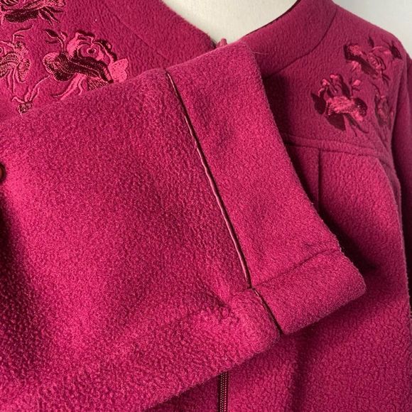 Miss Elaine Vintage Robe, Housecoat, Maroon, size Small - Picture 4 of 13